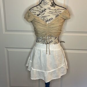 Japna Ruched‎ Tie Ruffle Sleeve Tank Top Sz M